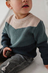 Colorblock Knit Sweater - HoneyBug 