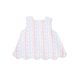 Tulip Stripe - Scallop Back Top with Bloomer