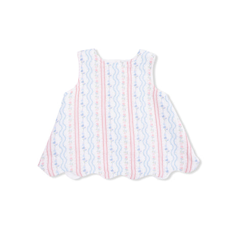 Tulip Stripe - Scallop Back Top with Bloomer & Headband