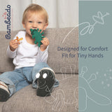 Dibly - Green - Baltic Amber & Natural Rubber Dinosaur Teether with Toothbrush Tail- - HoneyBug 