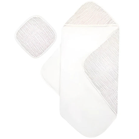 Taupe Wave Hooded Towel Set - HoneyBug 