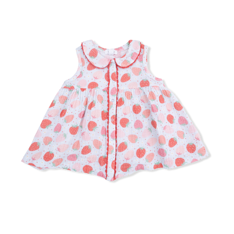 Strawberry Bliss - Jill Dress with Bloomer & Bow on Headband Set