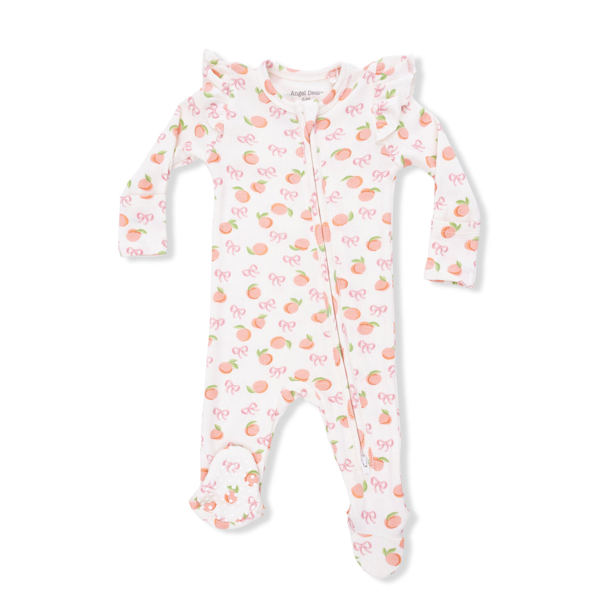 Little Peaches - 2 Way Ruffle Sleeve Zipper Footie
