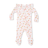 Little Peaches - 2 Way Ruffle Sleeve Zipper Footie