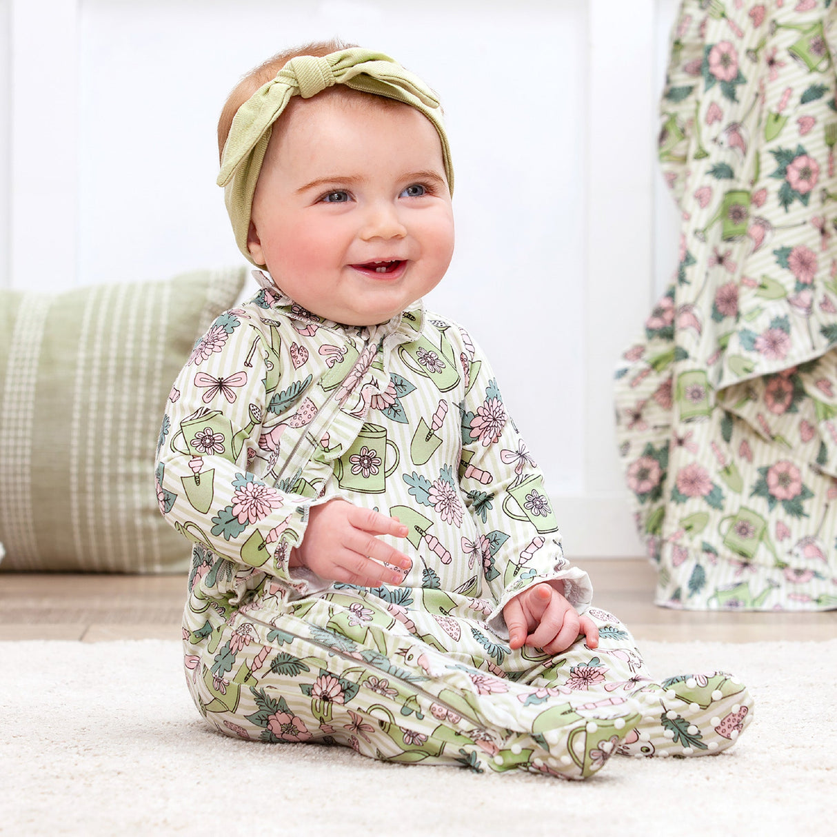 Garden Blooms Bamboo Zipper Romper - HoneyBug 