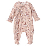 Wild Wrangler/Pink Bamboo Ruffle Zipper Romper