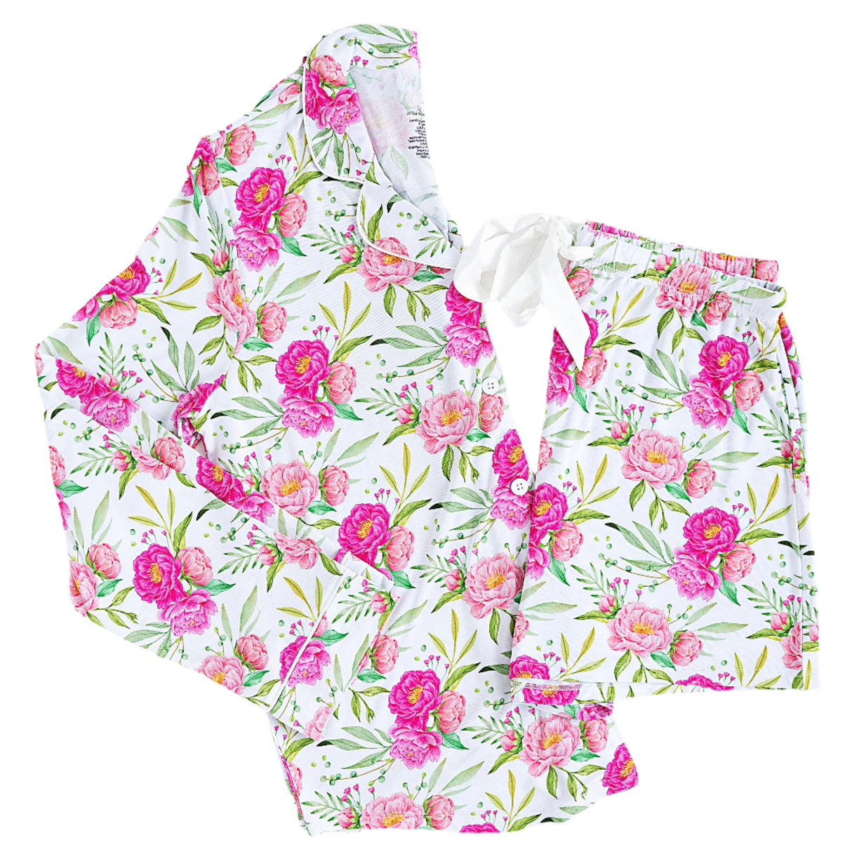 Pink Peony Women’s Button Down Short Set