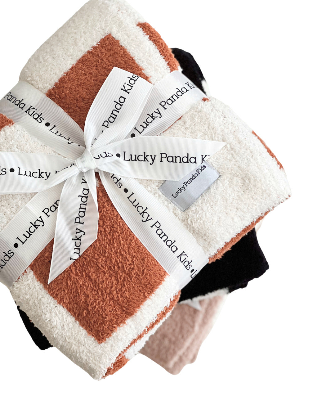 Checkered Plush Blanket | Copper - HoneyBug 