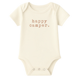 Happy Camper Clay Organic Cotton Baby Bodysuit Short Sleeve - HoneyBug 
