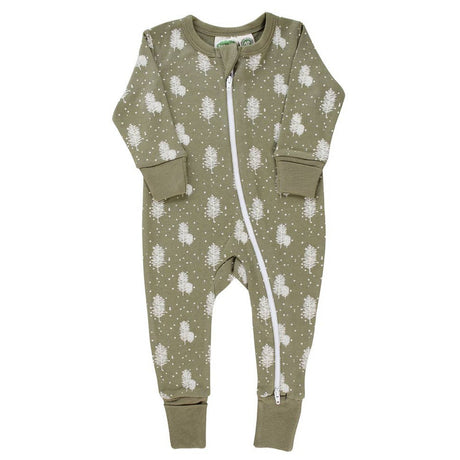 Organic Signature Print '2-Way' Zip Romper - Winter Trees - HoneyBug 