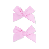 Solid Pink Frosting - 2 Pack Bow Clips