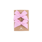 Solid Pink Frosting - 2 Pack Bow Clips