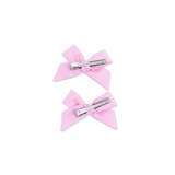 Solid Pink Frosting - 2 Pack Bow Clips