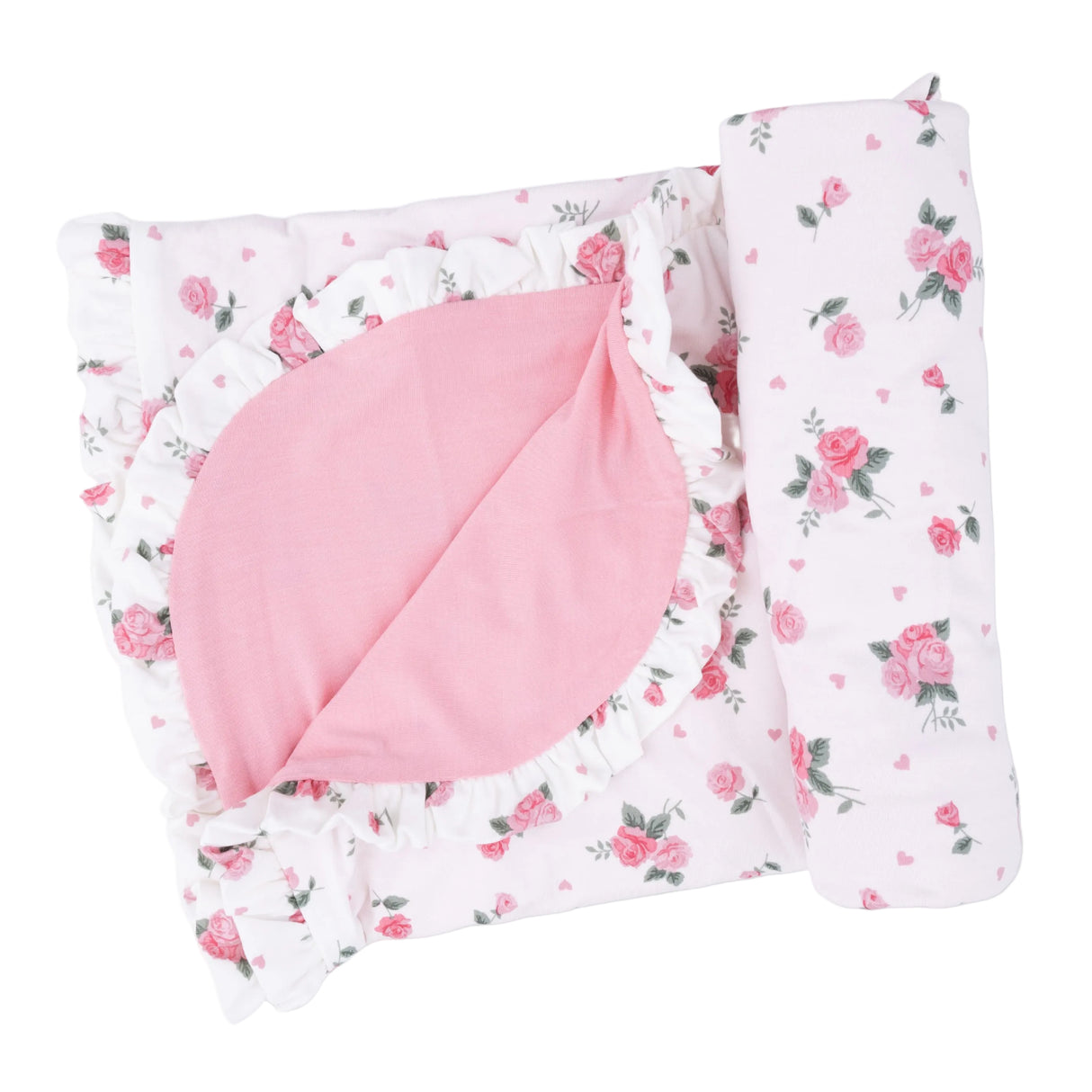 Pink Rosettes - Ruffle Blanket
