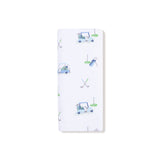 2 Ply Burp Cloth with Binding - Baby Golf Carts - Blue Stripe - HoneyBug 