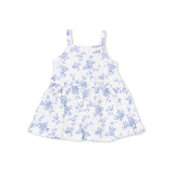 Baby Blue Vines Floral - Peplum Tank and Bike Short