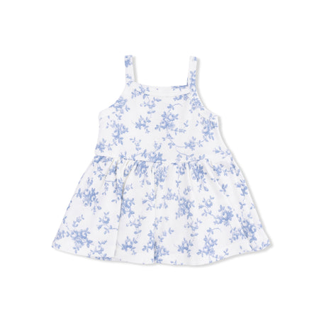 Baby Blue Vines Floral - Peplum Tank and Bike Short