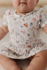 Girl's Short Sleeve Bodysuit Dress Set
