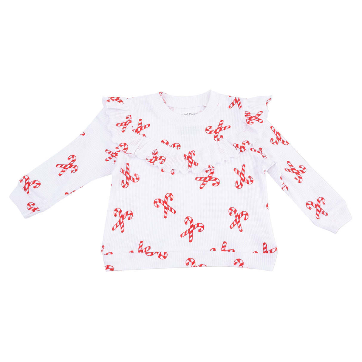 Candy Canes  - V Ruffle Top - HoneyBug 