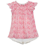 Ruched Tunic Set - Splashes on White - HoneyBug 