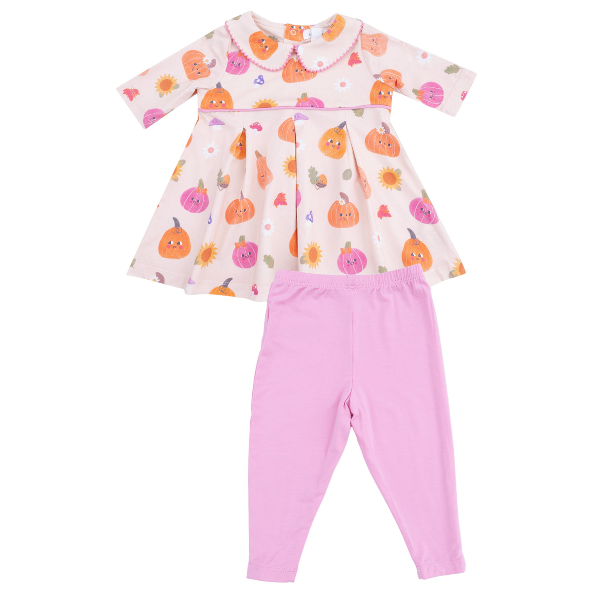 Box Pleat Dress with Legging Set - HoneyBug 