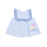 Bubbly Sailboat Stripe - Ruffle Top and Bloomer