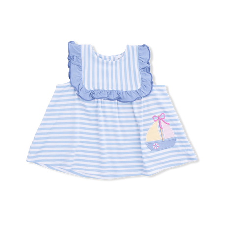 Bubbly Sailboat Stripe - Ruffle Top and Bloomer