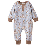 Wild Wrangler/Blue Western Bamboo Henley Cowboy Romper