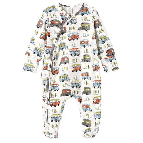 Happy Camper Bamboo Zipper Romper - HoneyBug 