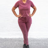 MAMA V-NECK- Oxblood Snow Wash - HoneyBug 