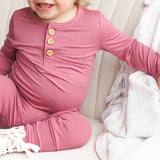 HENLEY LONG SLEEVE- Mauve - HoneyBug 