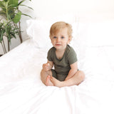 TWO PIECE SHORTIE SET- Moss Ribbed - HoneyBug 