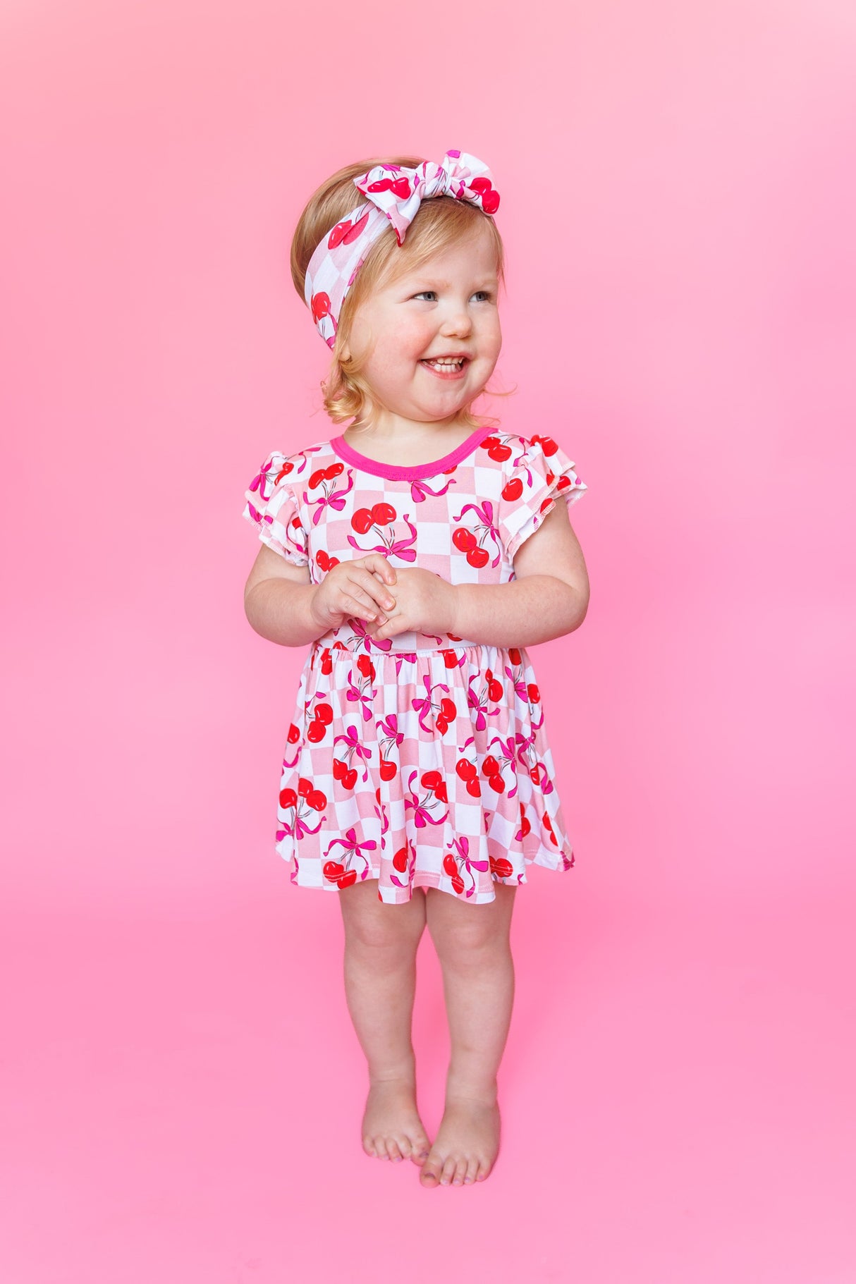 CHERRY SWEET CHECKERS DREAM BODYSUIT DRESS