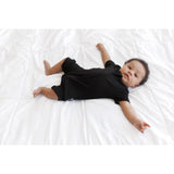 SHORTIE ZIP ROMPER - Midnight Ribbed - HoneyBug 