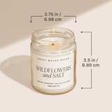 Best Mom Ever Soy Patterned Candle - Clear Jar - 9 oz (Wildflowers and Salt) - HoneyBug 