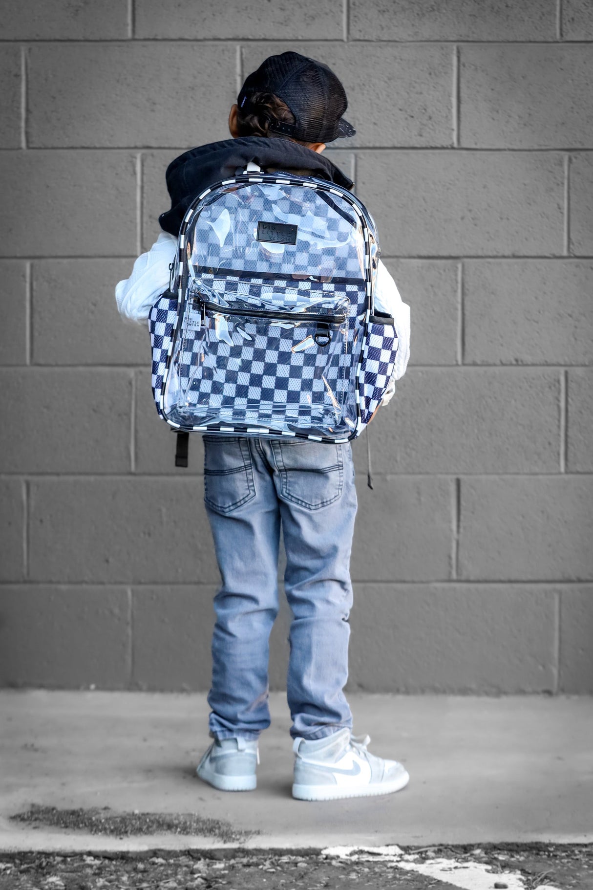 Clear Checkered Backpack