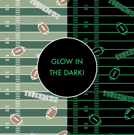 2 Way Zipper Footie - Football Field Glow in the Dark - HoneyBug 