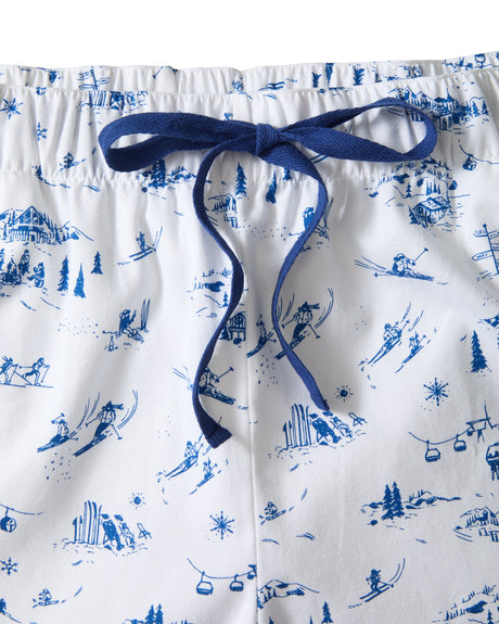 Men's Twill Pajama Pants in Chalet Toile - HoneyBug 