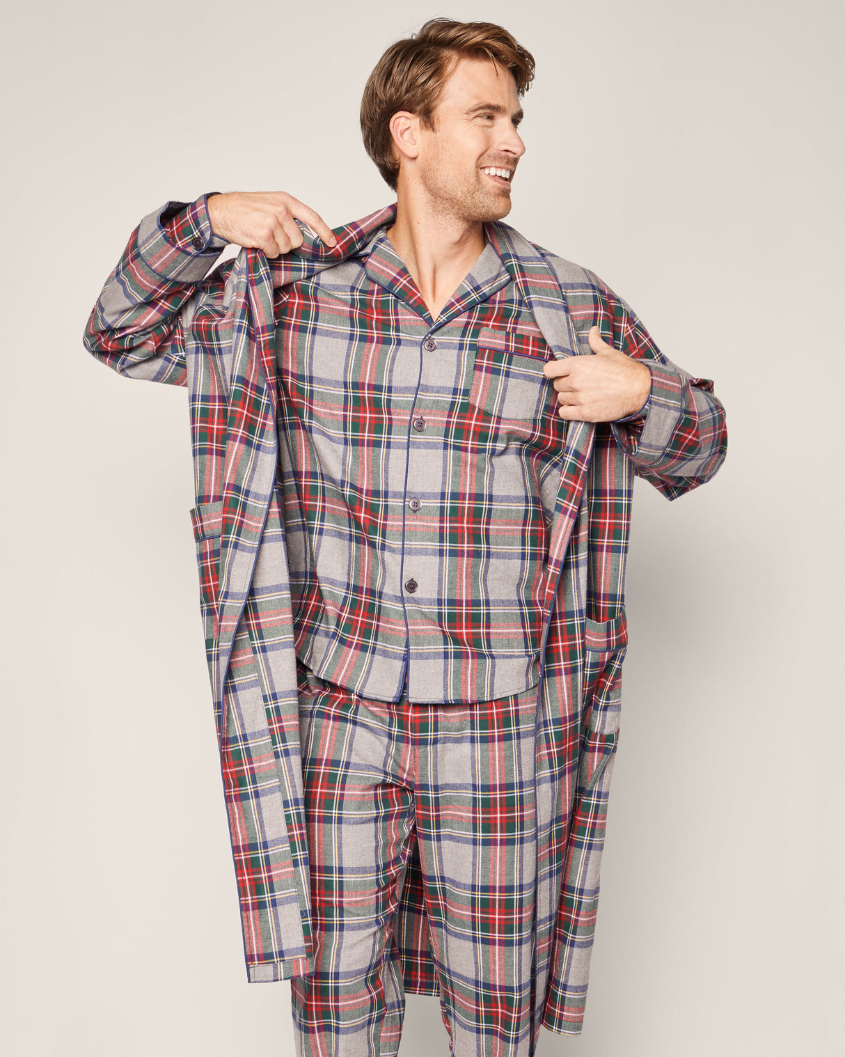 Men's Brushed Cotton Robe in Westminster Tartan