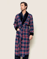 Men's Brushed Cotton Velvet Trim Robe in Windsor Tartan