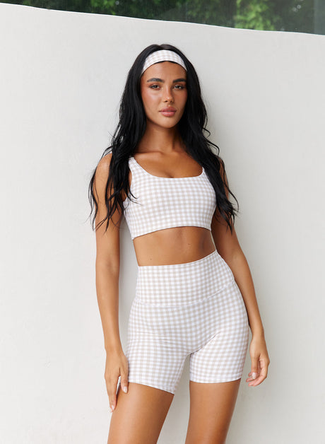 Astoria LUXE BALANCE Short - Beige Gingham