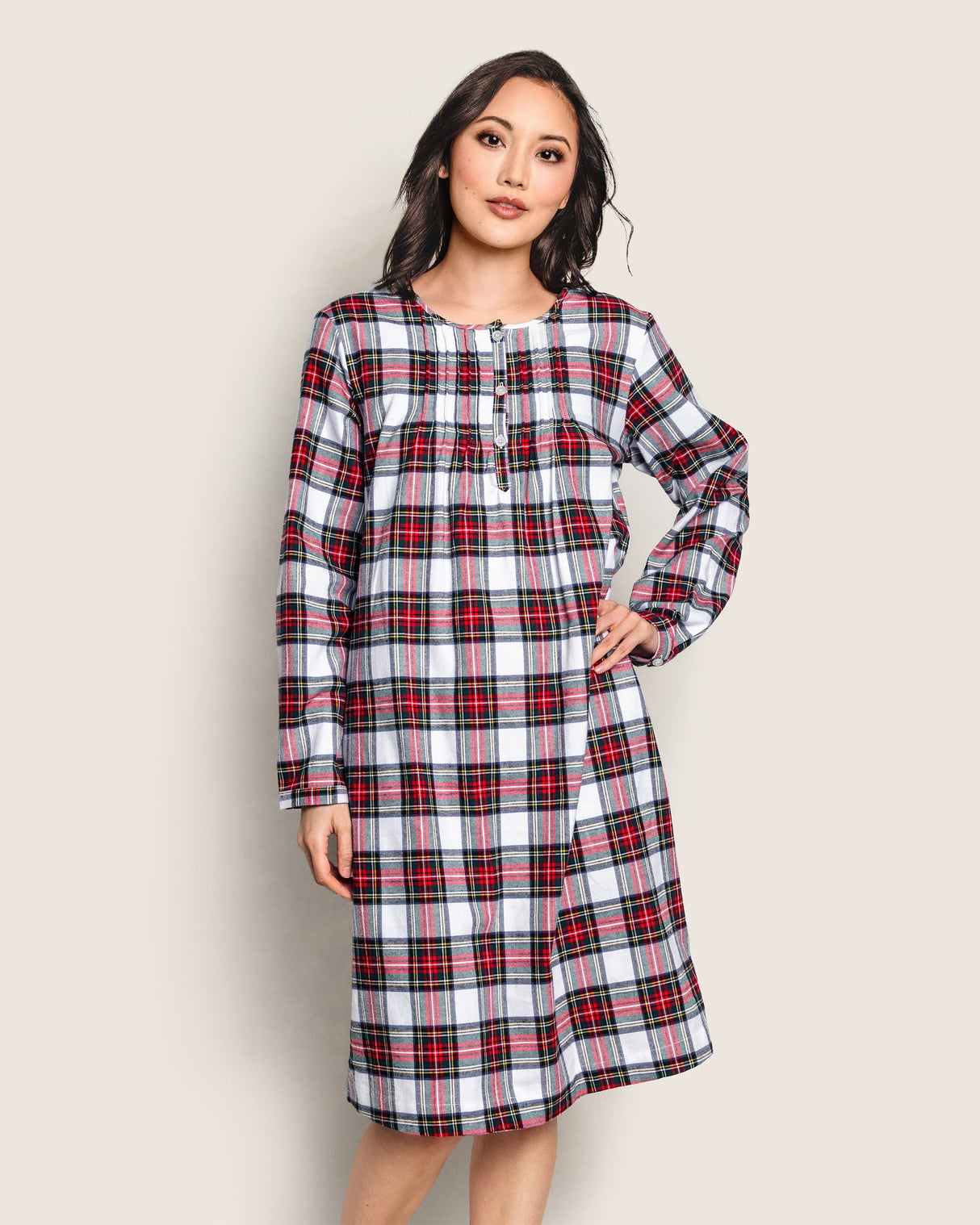 Women's Brushed Cotton Beatrice Nightgown in Balmoral Tartan