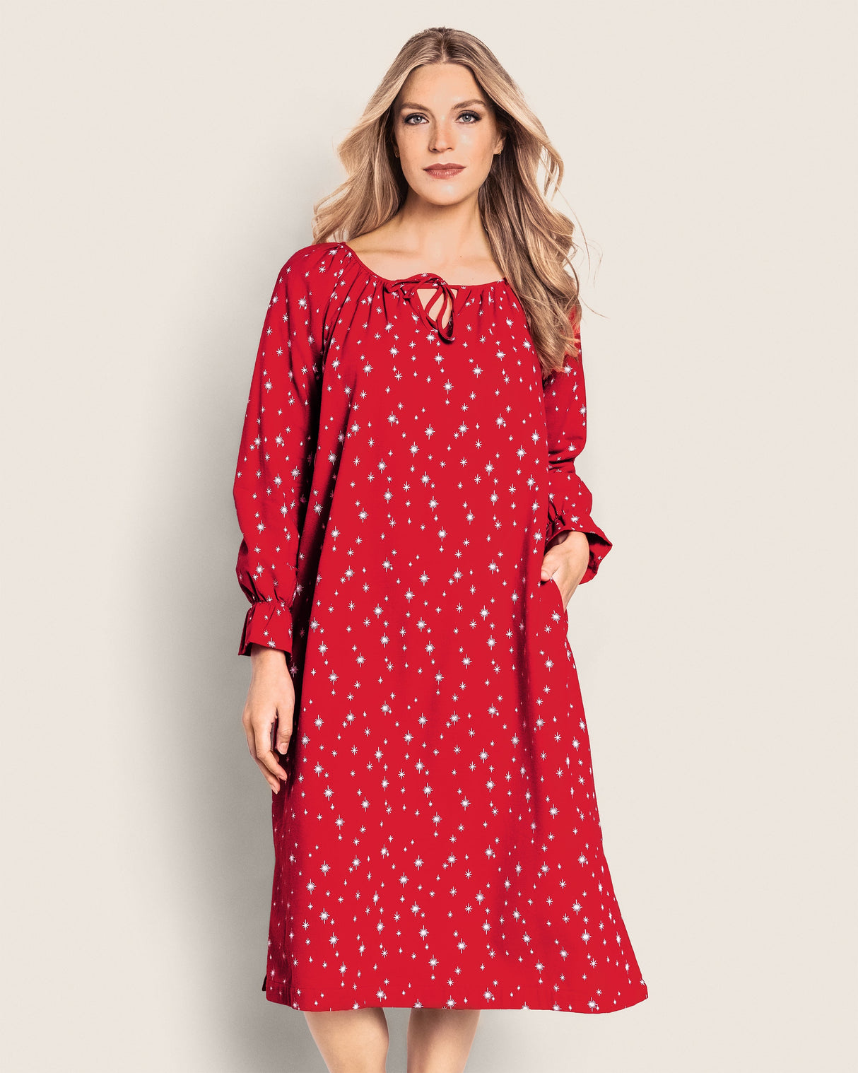 Women's Flannel Delphine Nightgown in Starry Night