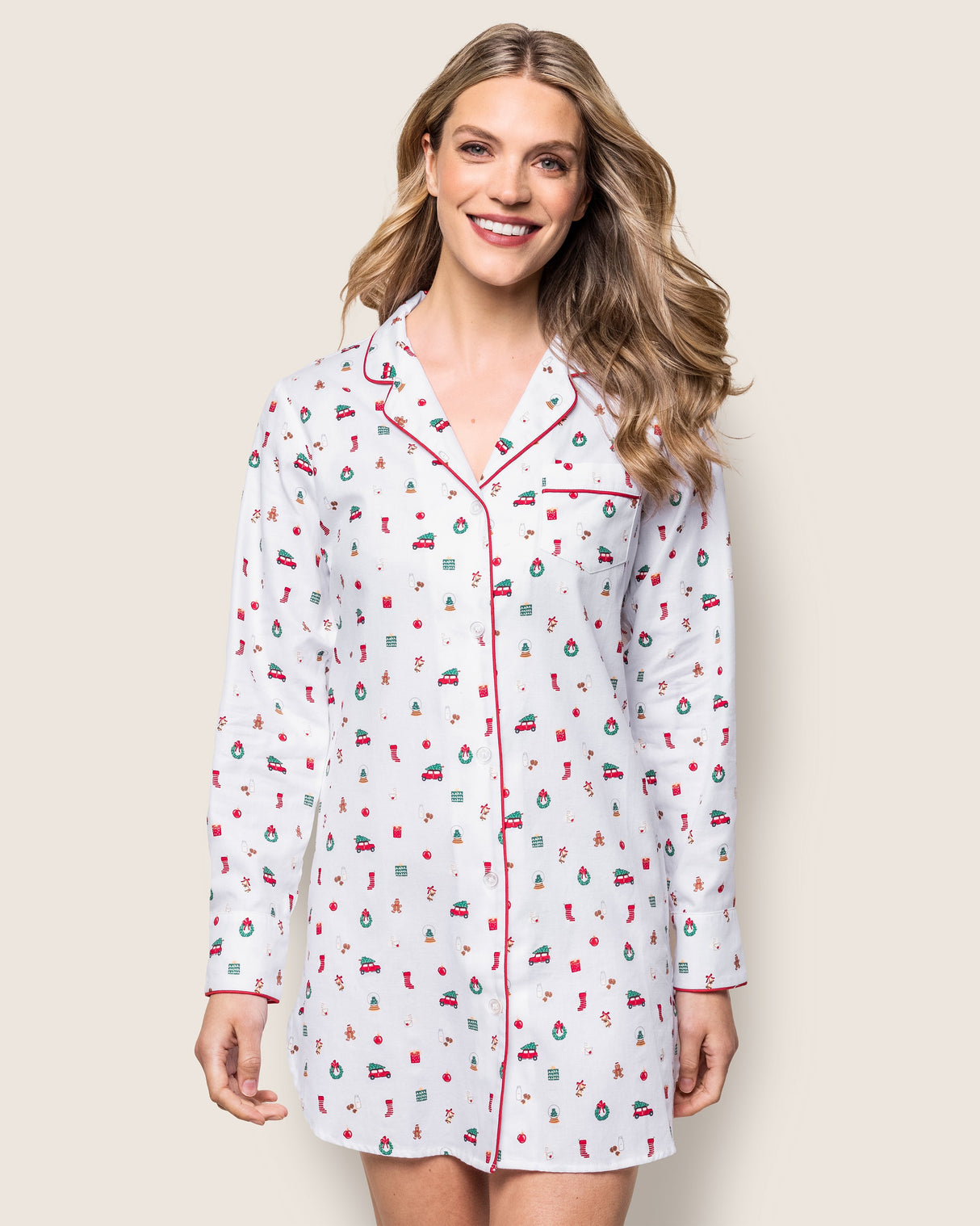 Women's Twill Nightshirt in Winter Nostalgia