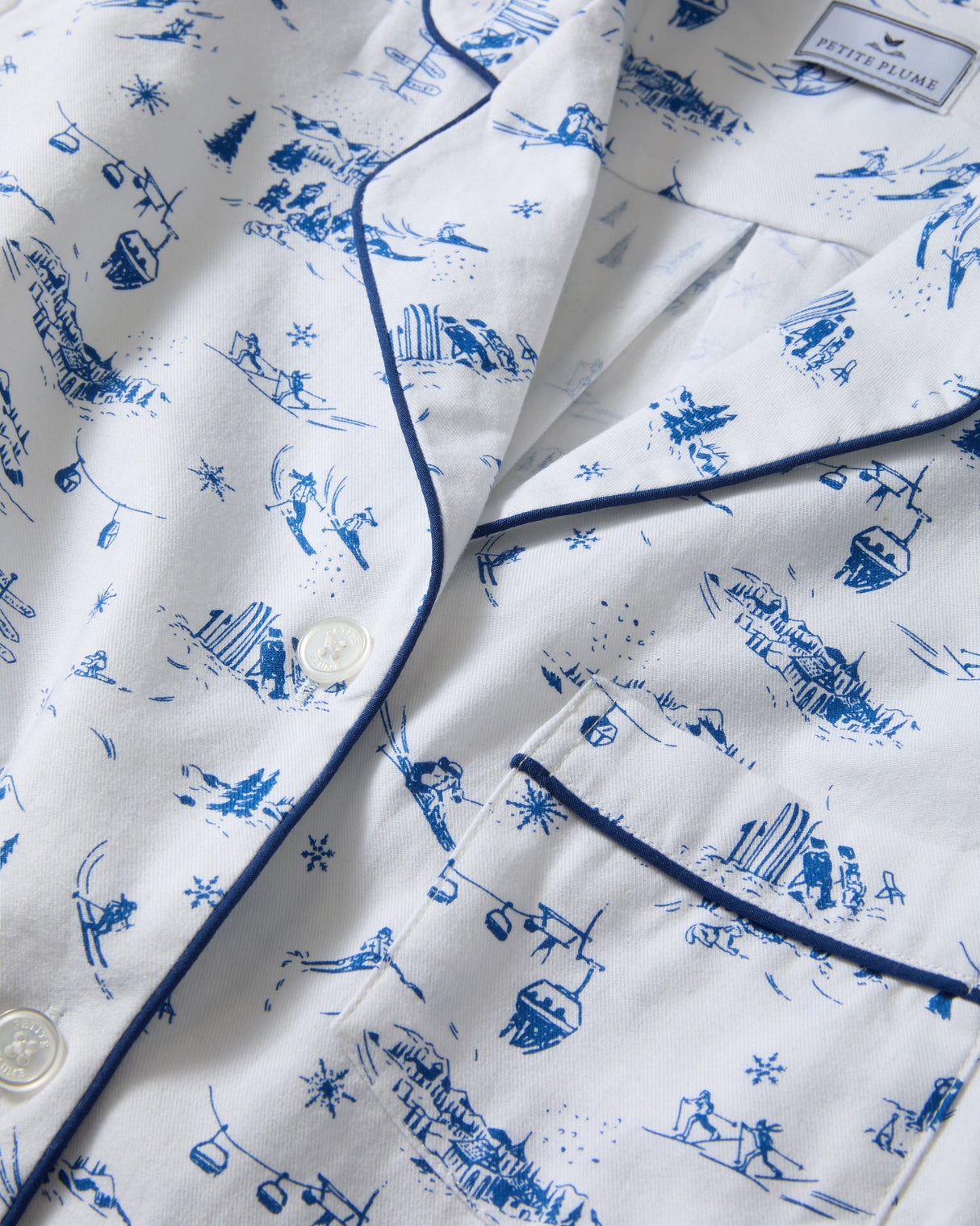 Women's Twill Pajama Set in Chalet Toile - HoneyBug 