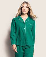 Women's Flannel Pajama Set in Forest Green