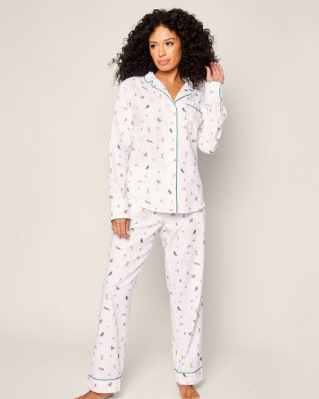 Women's Twill Pajama Set in Jingle Paws