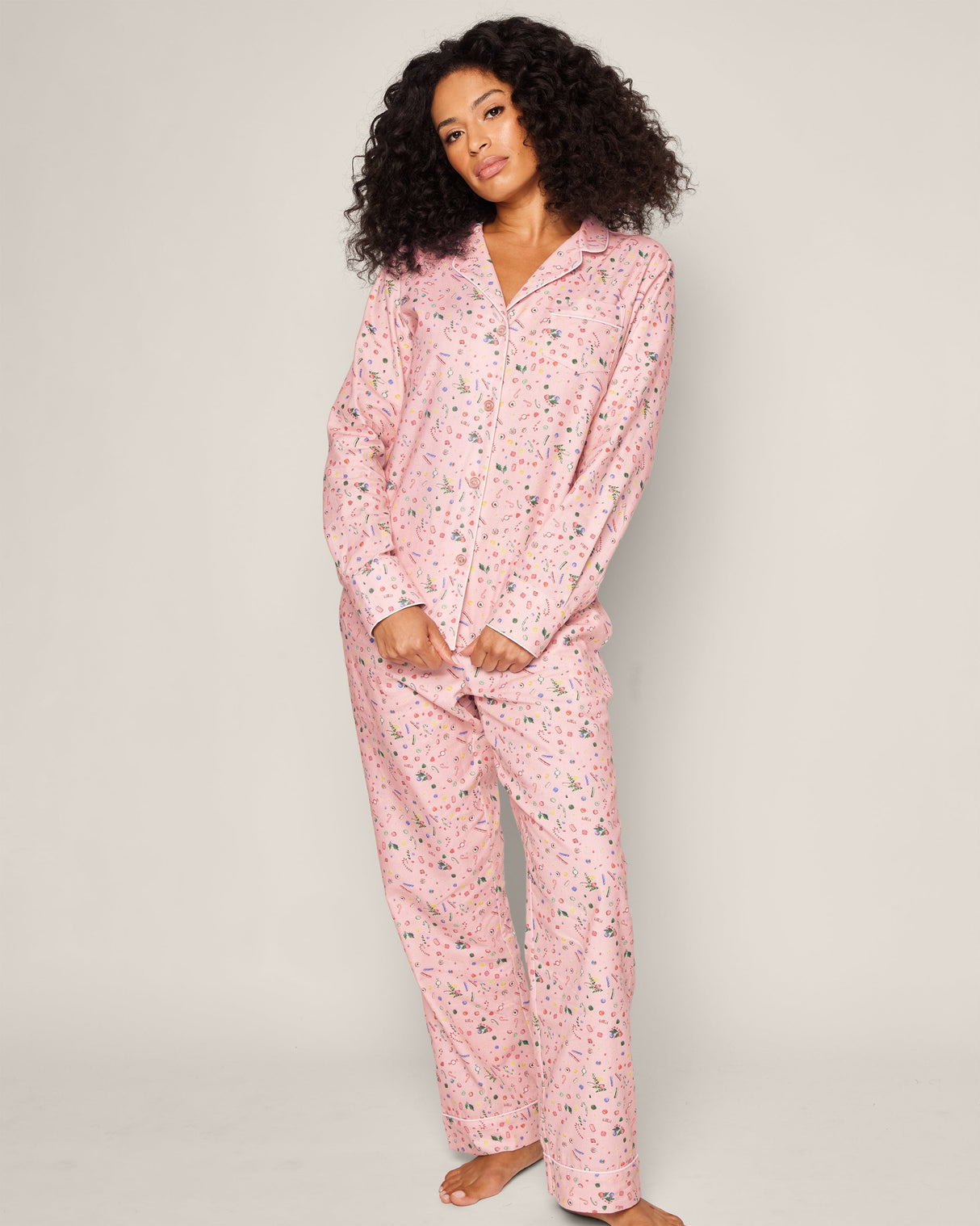 Women's Twill Pajama Set in Vintage Sweets