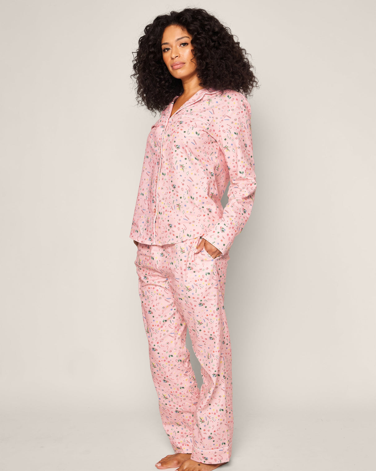 Women's Twill Pajama Set in Vintage Sweets