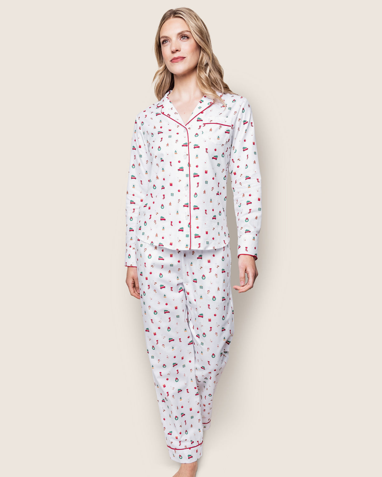 Women's Twill Pajama Set in Winter Nostalgia